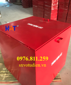 THÙNG CÁT PCCC KT: 400x600x500 CÓ NẮP ĐẬY, CÓ BÁNH XE GIÁ TẠI XƯỞNG