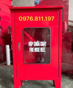 Tủ chữa cháy ngoài nhà 800x550x200 có thanh giá vòi